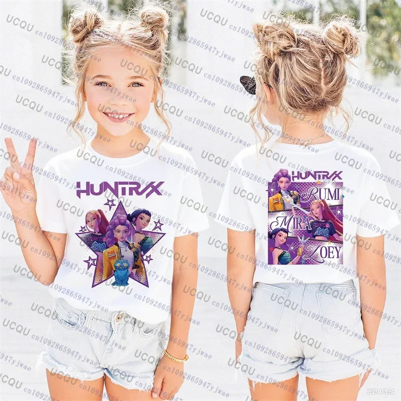 Camiseta Kpop Demon Hunters para padres e hijos, Halloween, Harajuku, moda casual, de algodón, ropa de Cosplay