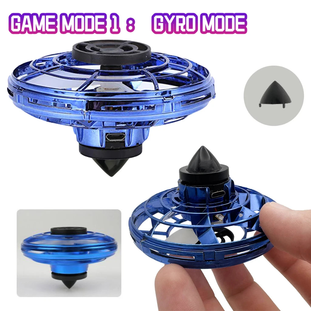 Nuevo LED volante OVNI Spinner de punta de dedo, actualización de helicóptero volador Gyro Flyorb Hover Ball, Mini Drone avión de juguete, regalo de Navidad