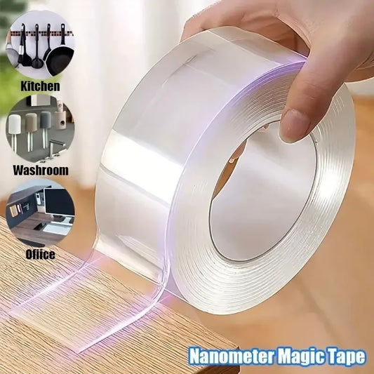 Transparent double-sided adhesive tape, waterproof wall stickers, reusable, heat-resistant, home improvement, 1 roll