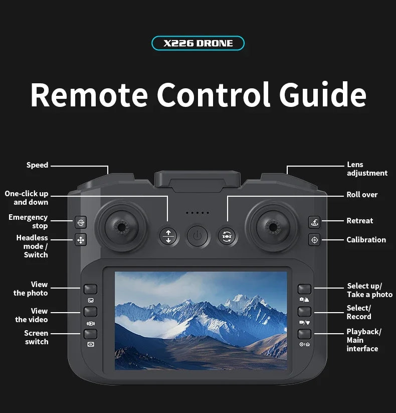 Mini dron profesional 4K Lenovo X226/X226VR, helicóptero teledirigido, avión RC, dron con pantalla, cuadricóptero, juguete de regalo para niños