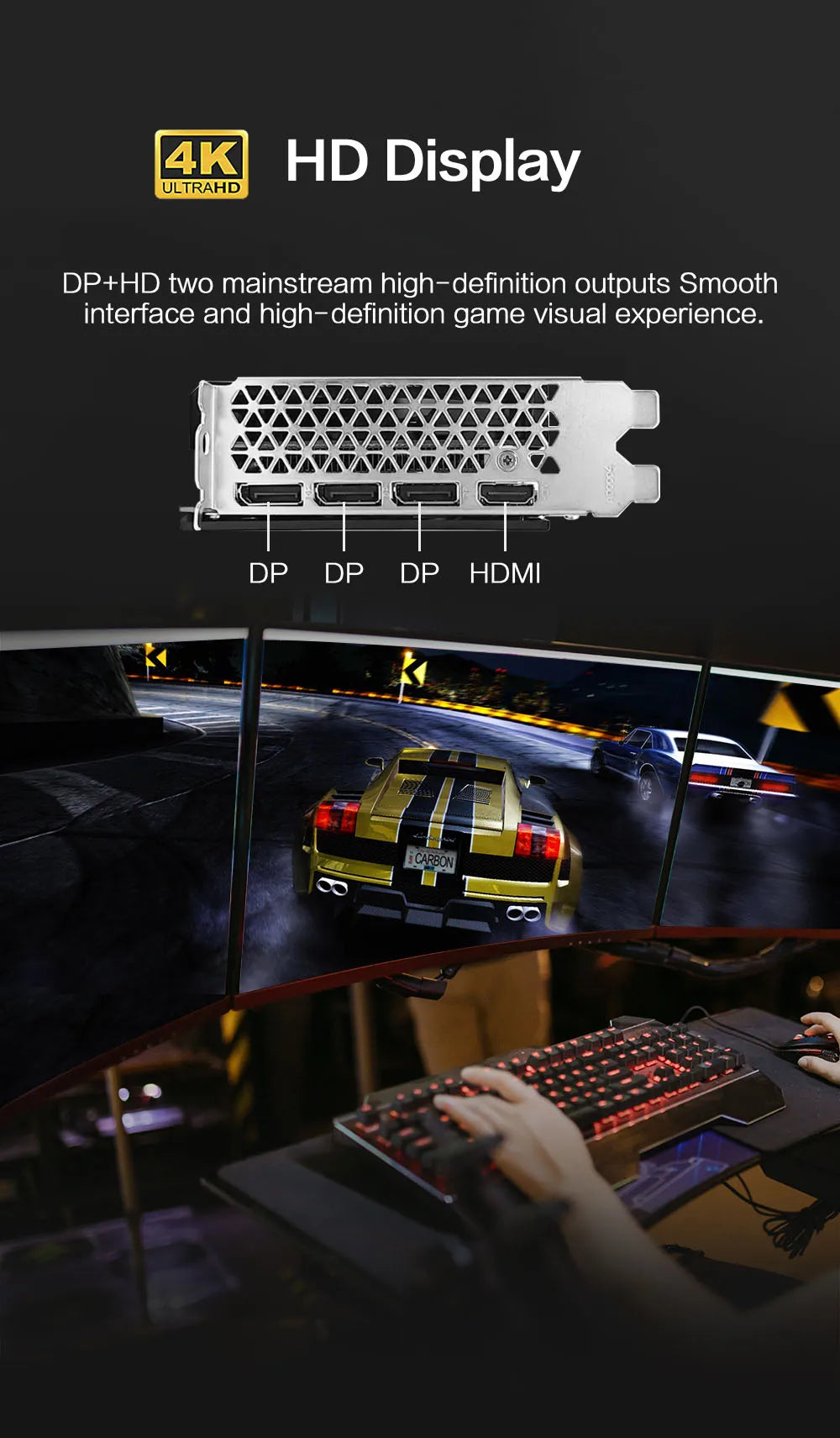MLLSE AMD RX 580 8GB 2048SP carte graphique De jeu GDDR5 256Bit PCI-E 3.0 × 16 8Pin Radeon GPU Rx 580 carte vidéo Placa De vidéo