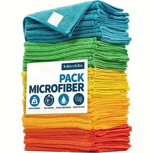 5/10/20/50pcs chiffon de nettoyage en microfibre, chiffon à vaisselle chiffon ménager cuisine salle de bain serviette de nettoyage serviette absorbante Durable