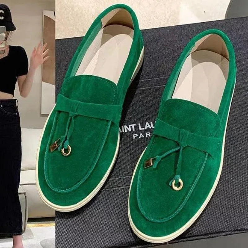 Women flats 2025 new trend spring autumn platform loafers casual suede ladies walking non-slip women's shoes Scarpe Da Donna