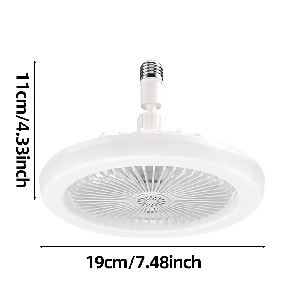 Ventilateur de Plafond Rotatif avec Télécommande, Lampe d'Éclairage, Convertisseur, Base d'Éclairage, Chambre à Coucher, Salon, Flamme ATA, 3 en 1