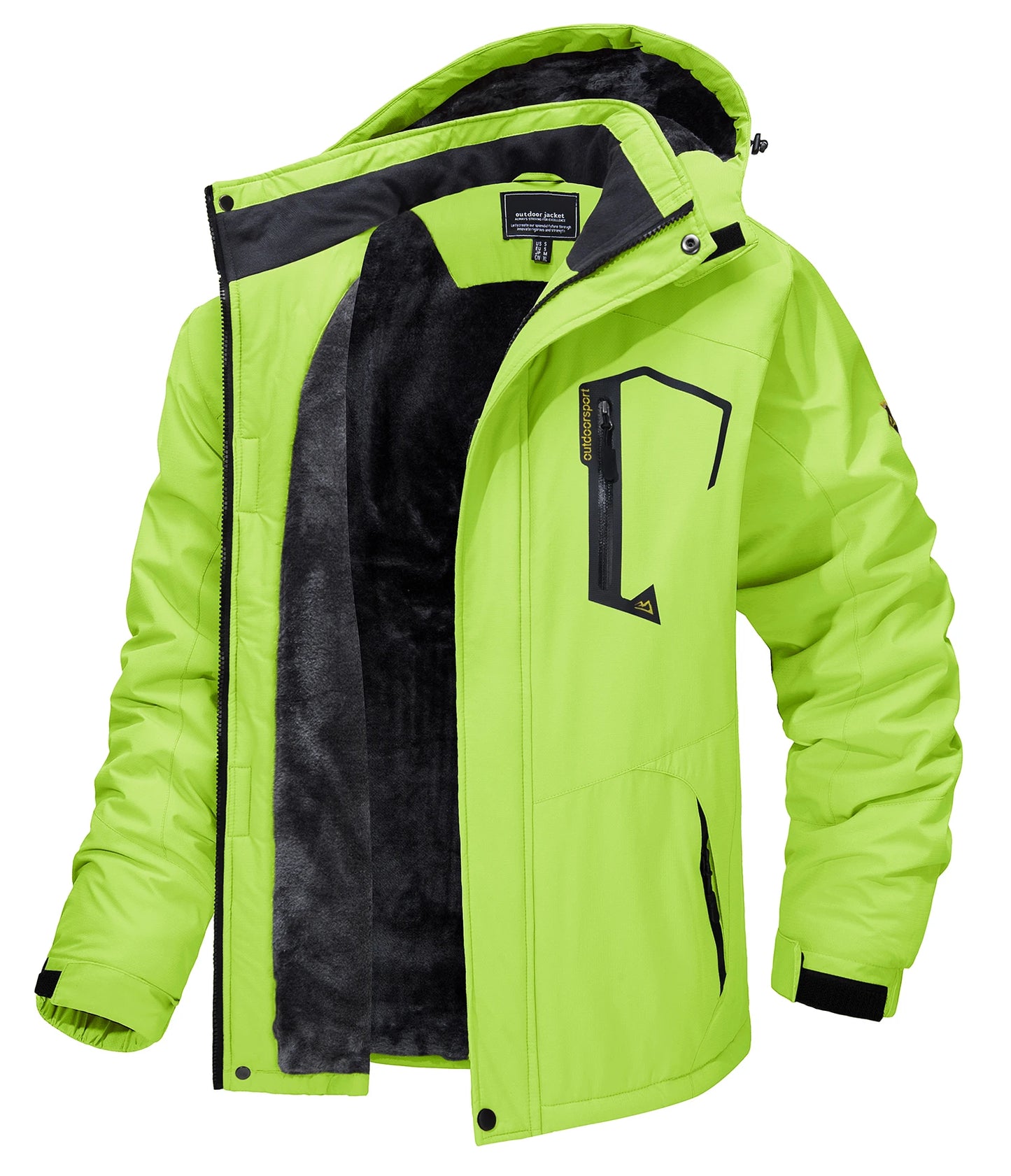 TACVASEN Fleece Lined Mountain Jackets Men Outdoor Hiking Jackets Detachable Hooded Coats Ski Snowboard Parka Winter Outwear