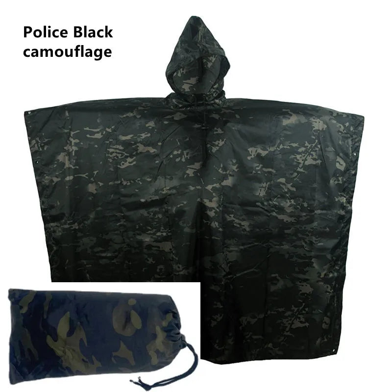 Poncho de Camouflage respirant pour l'extérieur, imperméable tactique de Jungle, observation des oiseaux, randonnée, chasse, combinaison Ghillie, équipement de pluie de voyage