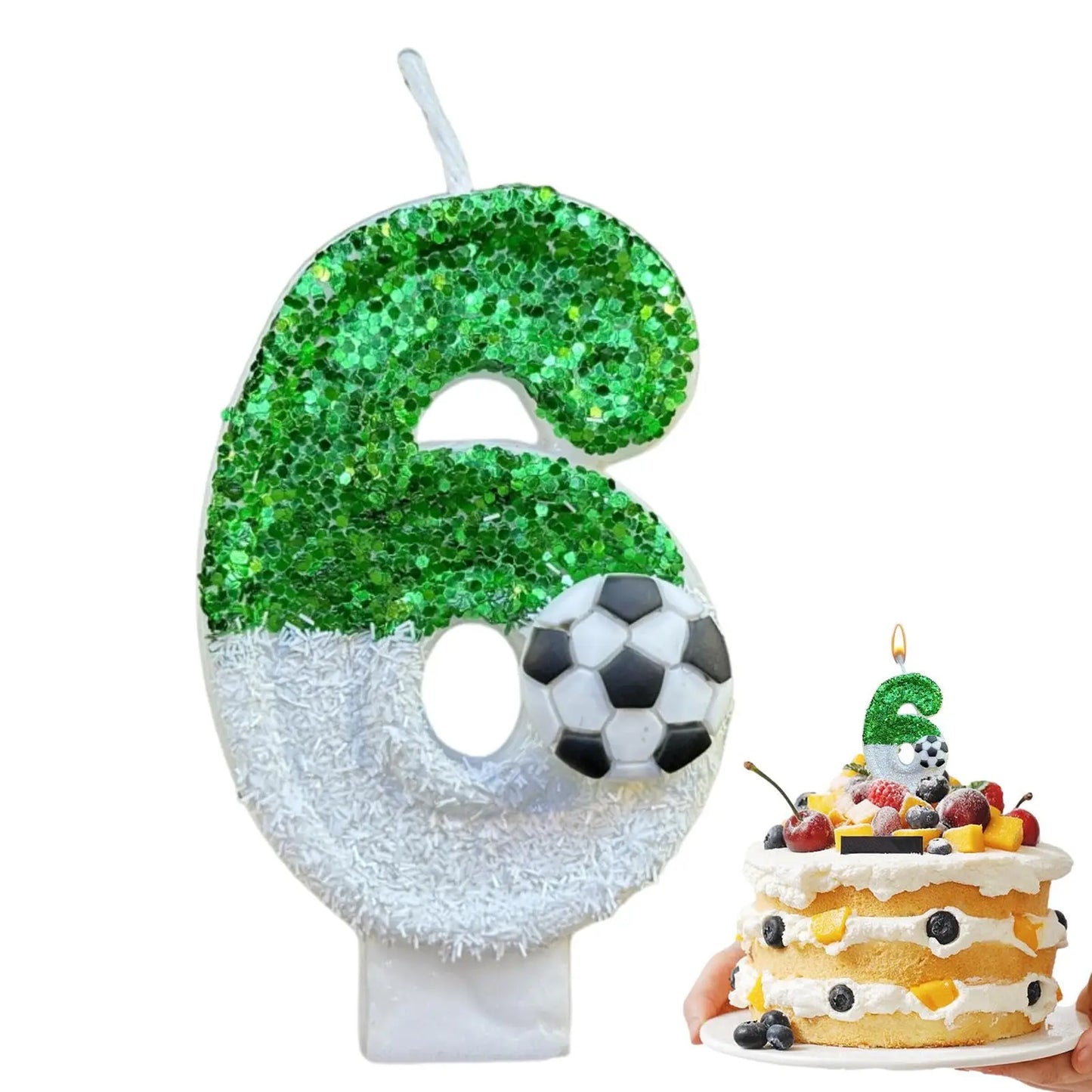 Bougies Numéro Football — Décoration Gâteau Anniversaire Originale