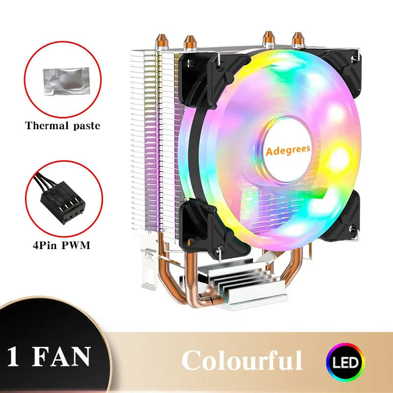 Refroidisseur d'air CPU X79 X99 3 broches PWM 4 broches ventilateur de refroidissement de processeur silencieux pour Intel LGA 1151 1155 1200 1700 2011 AMD AM3 AM4 radiateur PC
