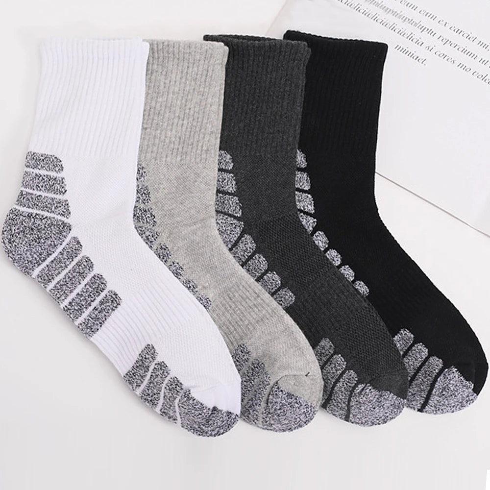 Chaussettes de sport respirantes en coton de haute qualité pour hommes et femmes, chaussettes d'équipage, serviette optique, astronomique, noir, blanc, gris, anti-odeur, 1 paire