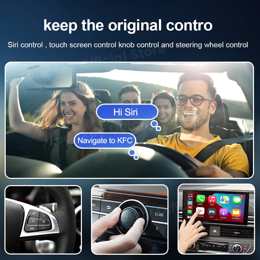 Carlinkit 5 2air Mini Ultra Wireless CarPlay Android Auto Wireless Box 2-in-1 Adapter 2 Channels Work Waze Spotify 5.8Ghz WiFi GPS