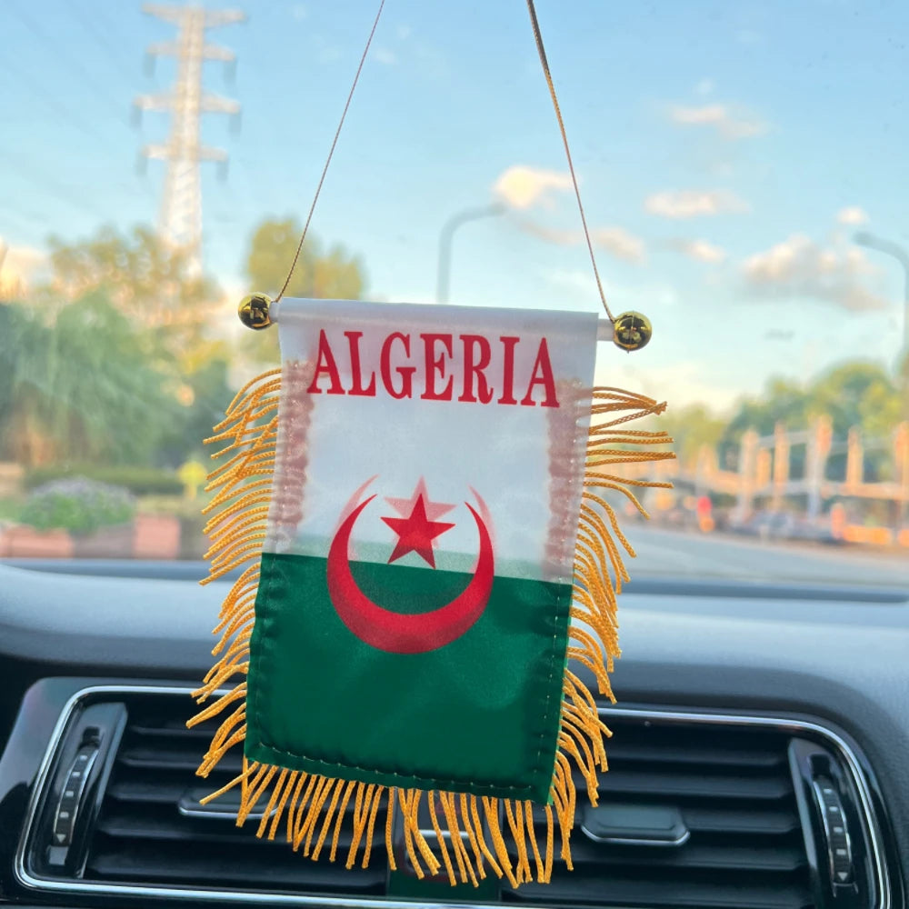 10x14 cm Car Window Decoration Polyester Algeria/Morocco Pennant Hanging Moroccan Mini Pennant Flags