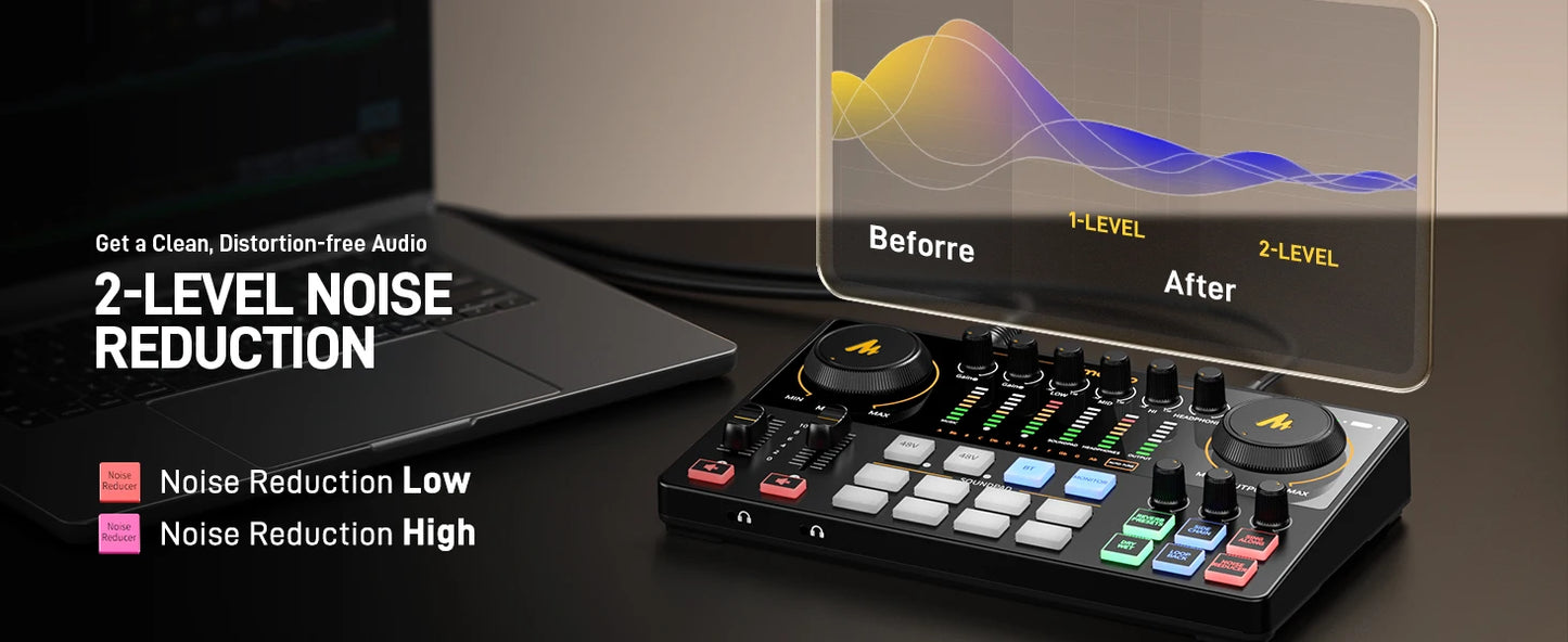 Interface Audio Double XLR — Podcast, Streaming & Gaming Professionnel