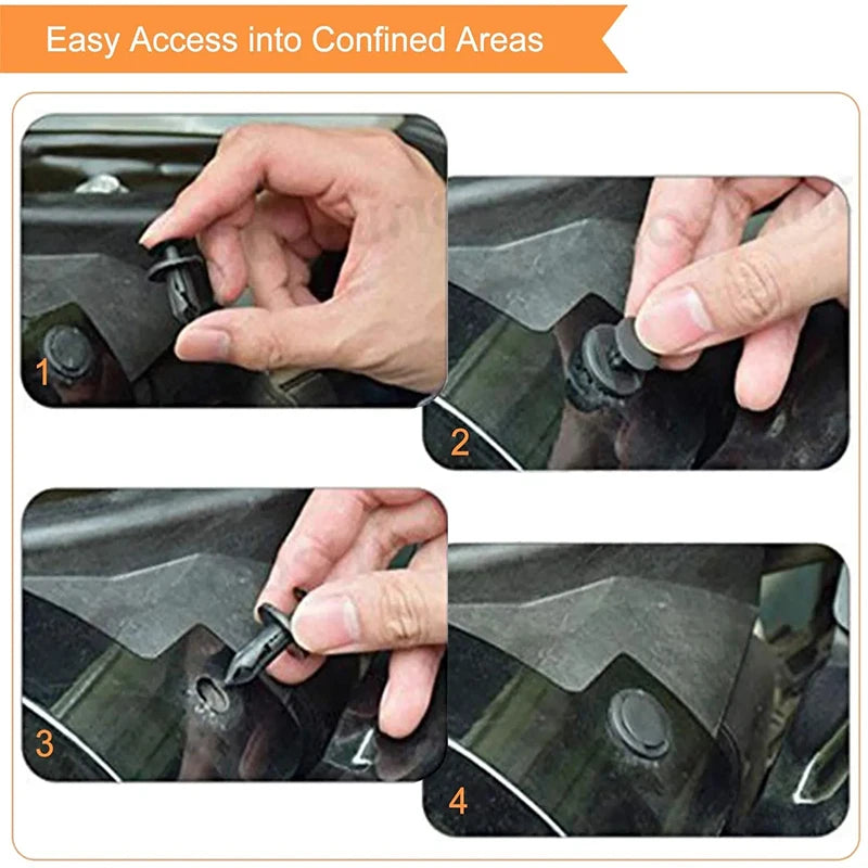 Car Plastic Rivets, 8mm Hole Black Push Clip Vehicle Door Trim Panel Retainer Fastener Car Accessory, 50 Pieces