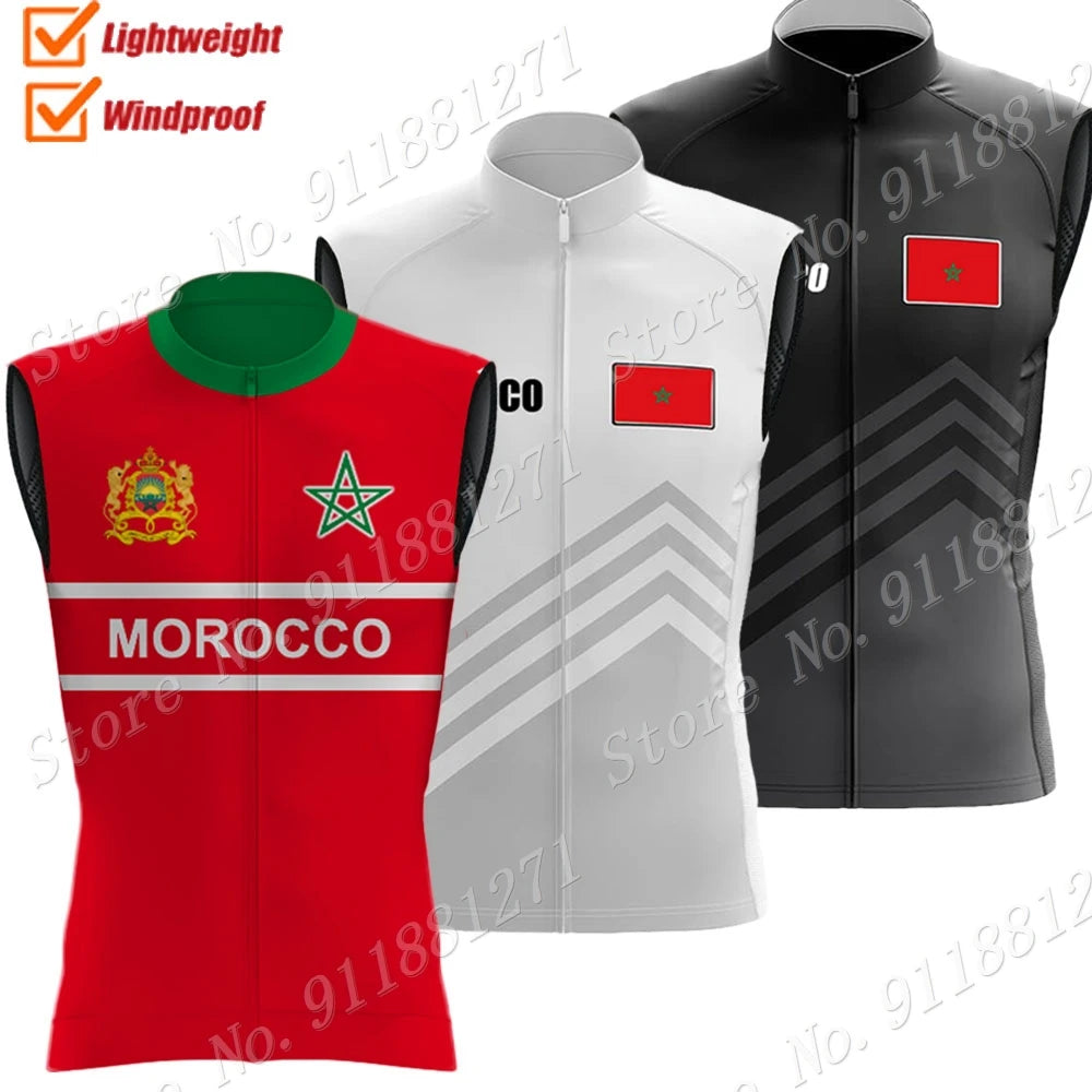 Marruecos chaleco de ciclismo 2023 cortavientos ligero para correr chaleco de ciclismo sin mangas rojo polaco MTB Ropa chaleco Ropa