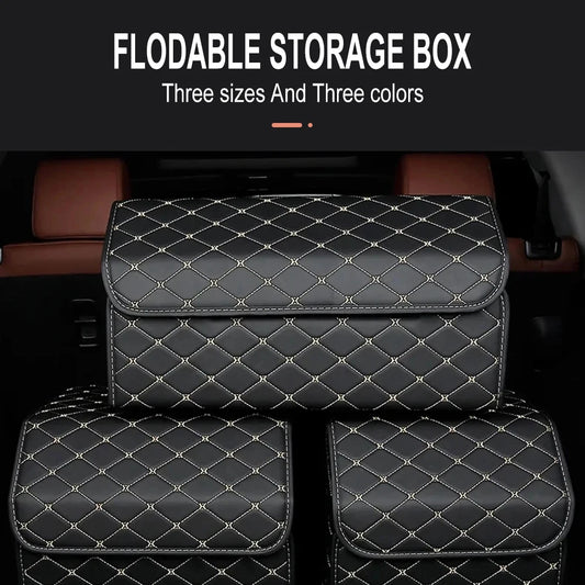 Boîte Rangement Coffre Voiture Grande Capacité — Cuir Pliable Multi-Usages Urgence