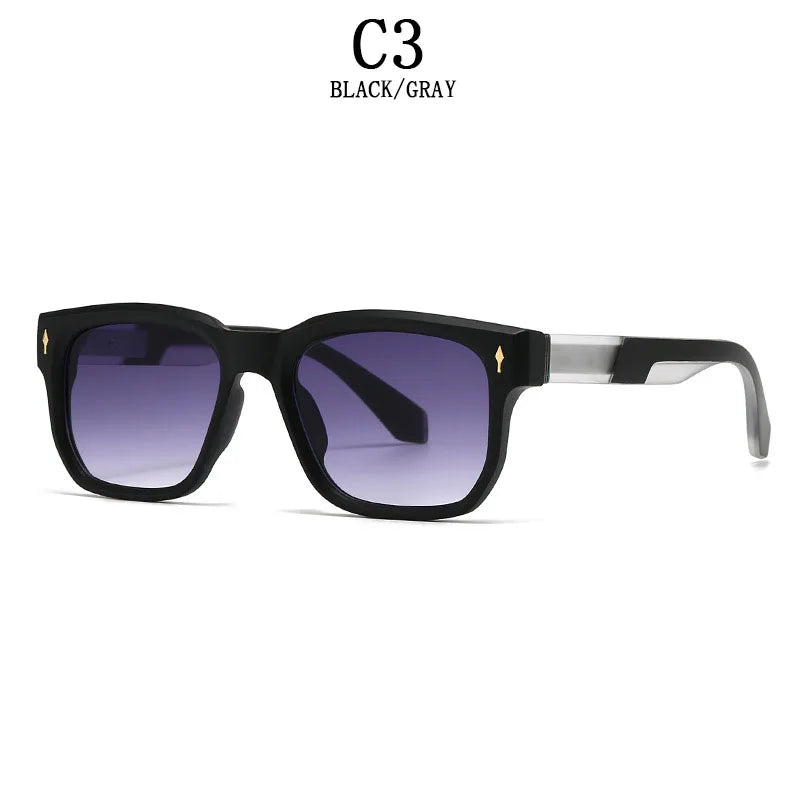 Lunettes de soleil carrées pour hommes — vacances, femmes, mode, rétro, 2025