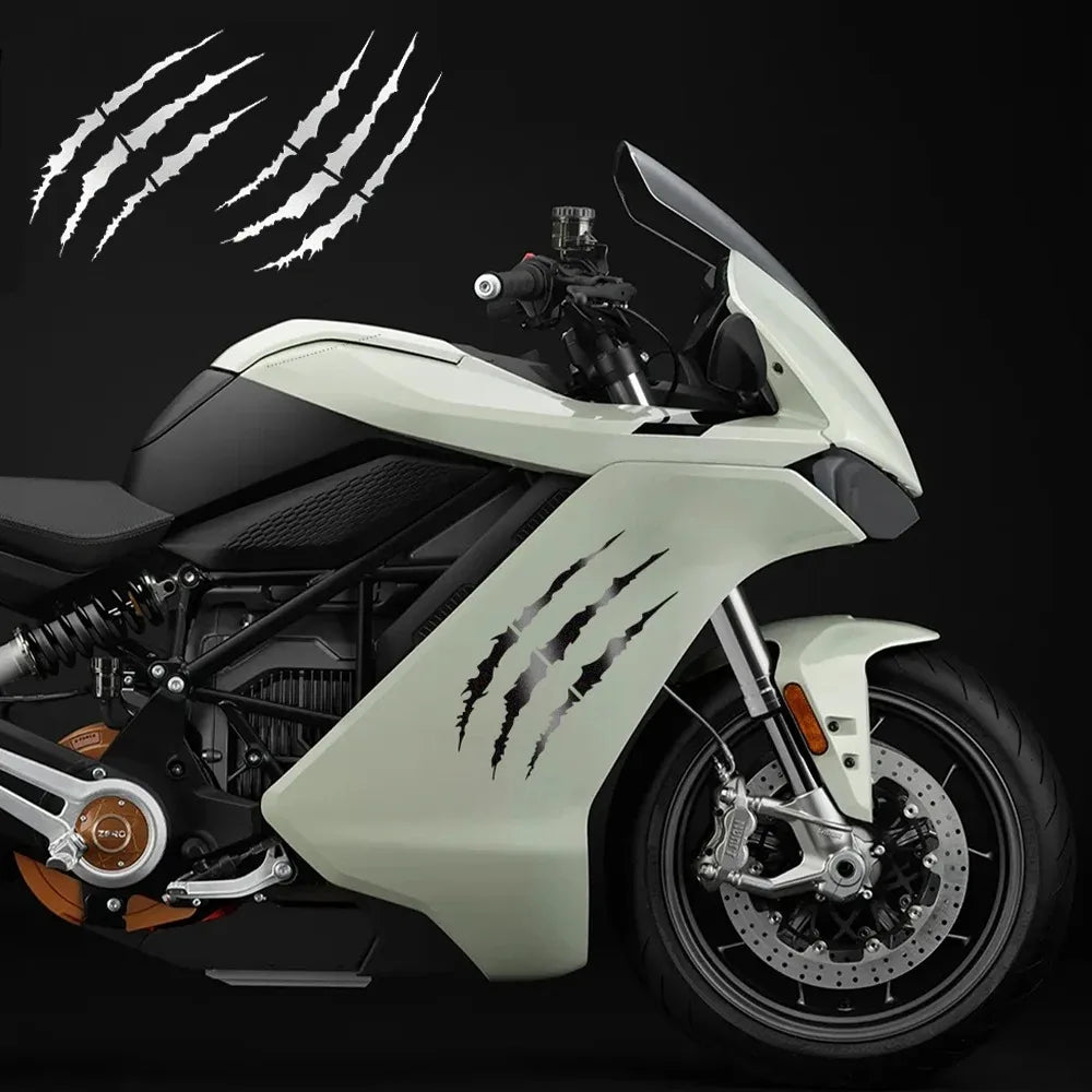 Autocollants personnalisés griffe fantôme pour moto — vinyle imperméable, carénage, casque, course