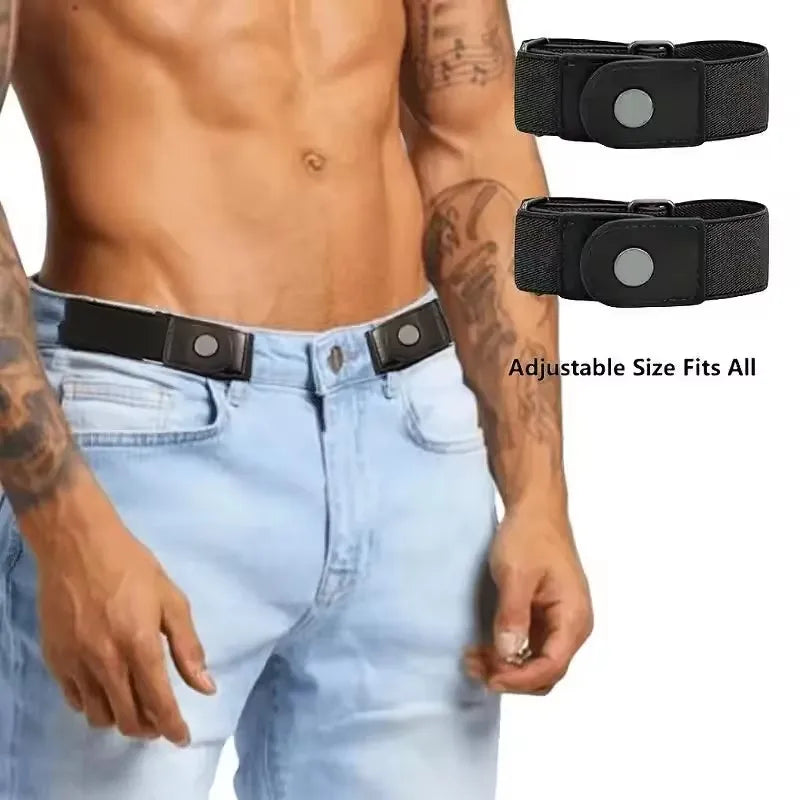 Ceinture Élastique Sans Boucle Unisexe — 2 Pièces Extensible Invisible Jeans