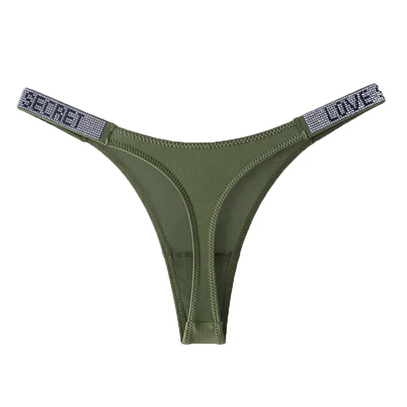 Culotte Taille Basse Strass & Diamants — String Sport Femme S-XL