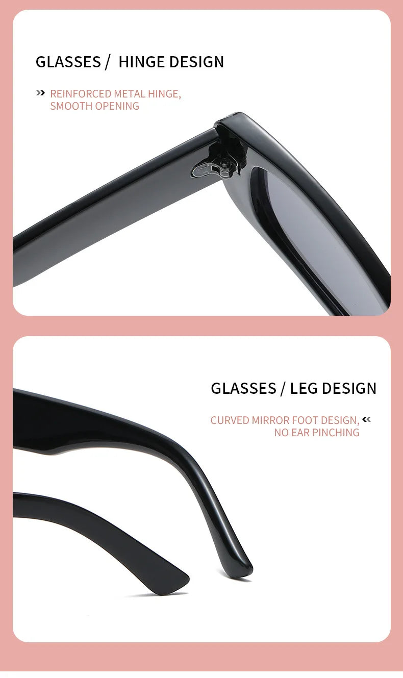 Lunettes de soleil carrées rétro vintage — petites, rectangulaires, voyage, femme