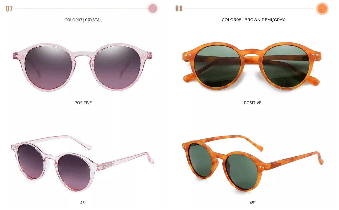 Lunettes de soleil polarisées circulaires rétro 2026 — petites rondes, UV400, vintage, hommes femmes