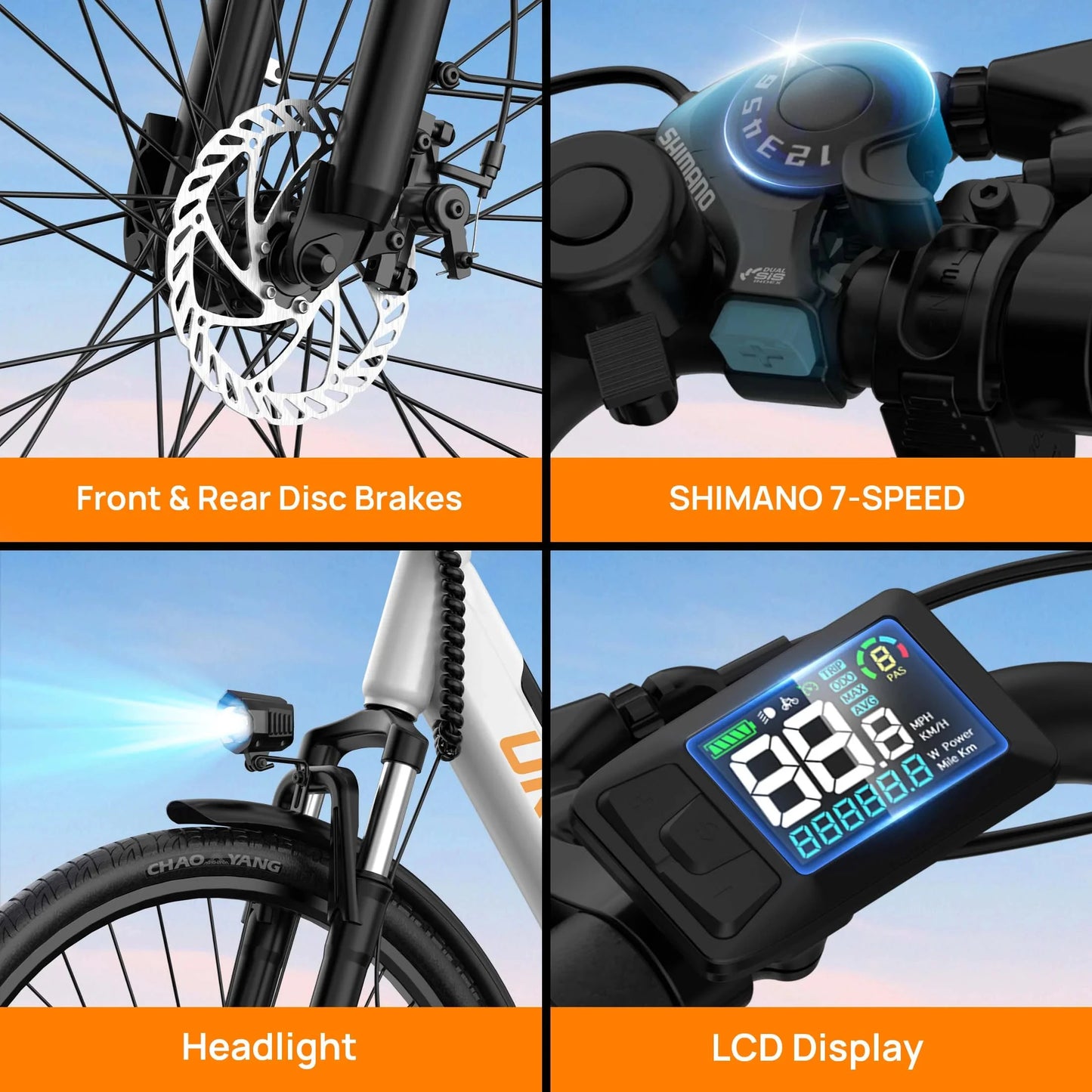 Vélo Électrique 750W 48V 10,4Ah 26 Pouces — Batterie Amovible 20 MPH 7 Vitesses