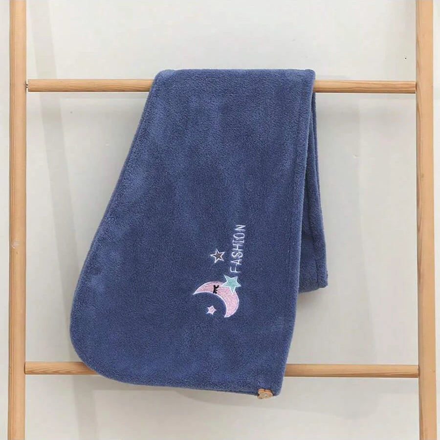 Bonnet de séchage de cheveux de Style brodé, serviette de cheveux épaisse en molleton de corail pour salle de bain, bonnet de douche absorbant à séchage rapide pour femmes, 1 pièce