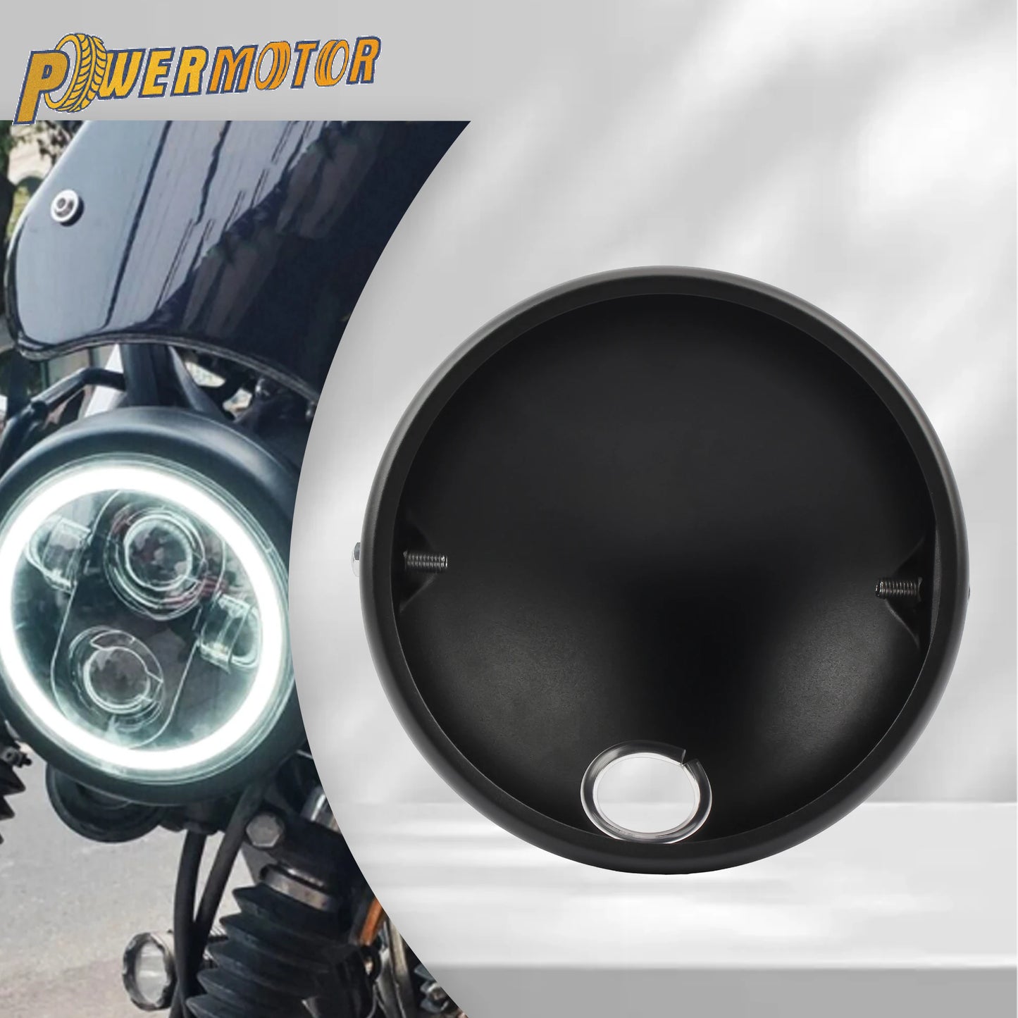 Carcasa universal de faro LED para motocicletas, 5.75 pulgadas, 7 pulgadas, soporte de Base de faro modificado retro para Harley Yamaha Suzuki Cafe Racer