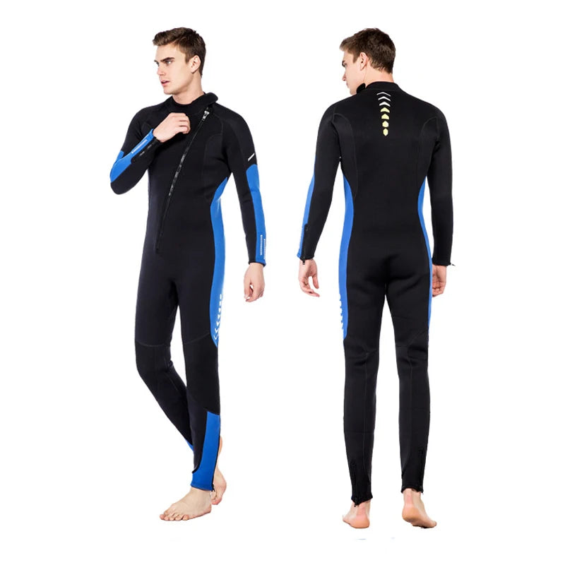 Combinaison de plongée en néoprène pour hommes, 3MM, manches longues, plongée en apnée, une pièce, Surf, pêche, maillots de bain thermiques