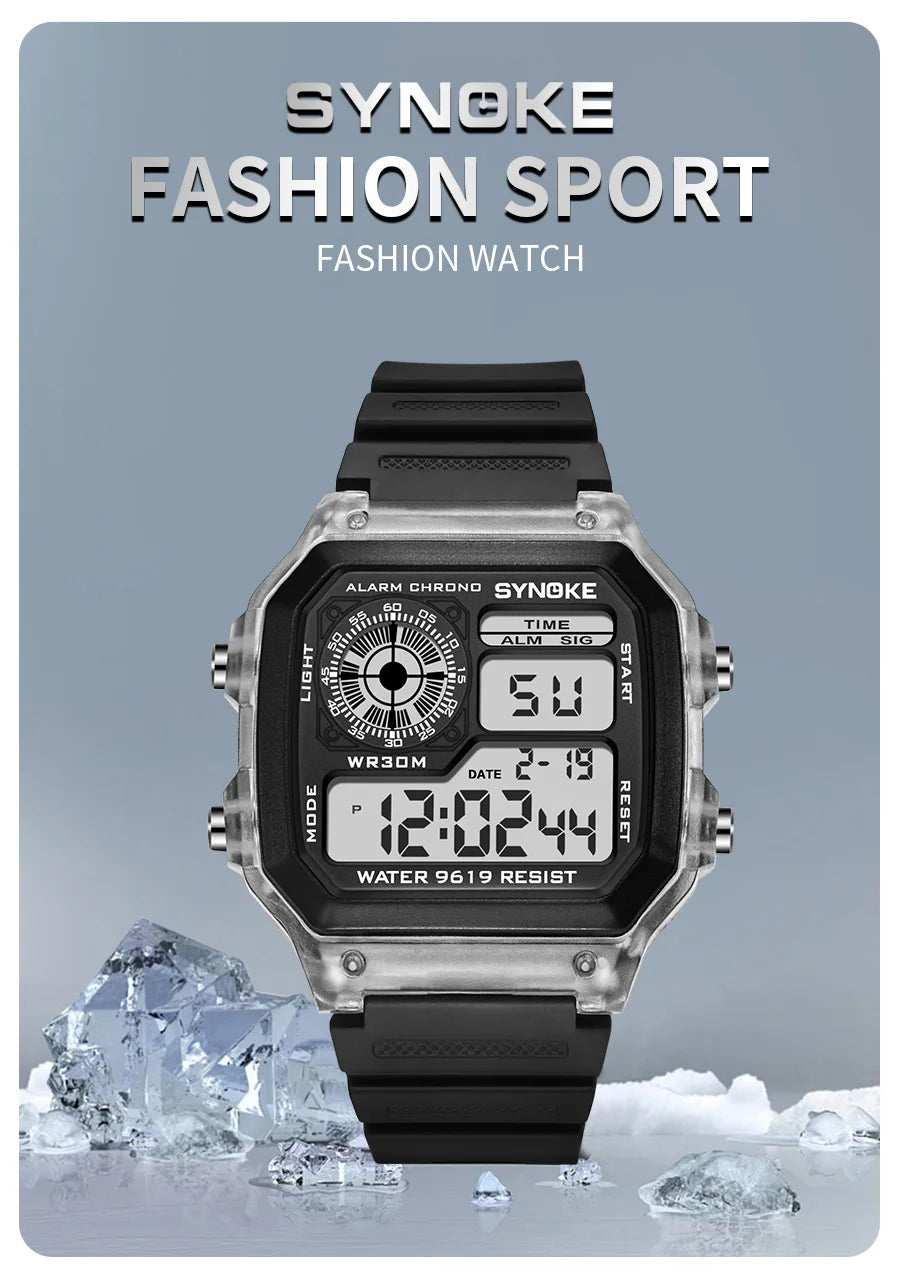 Montre numérique étanche sport multifonction — extérieur, course, étudiant, sept couleurs