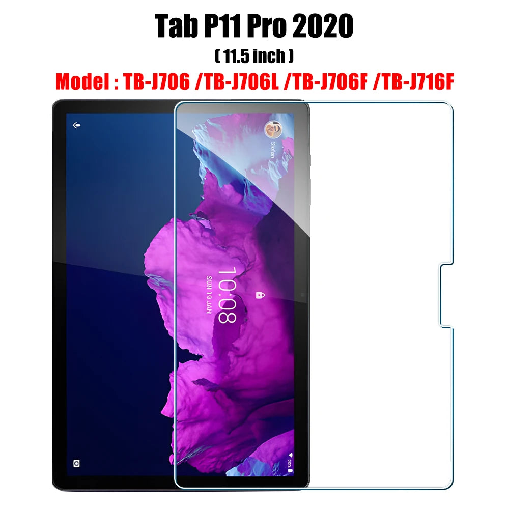 Protecteur d'écran en verre trempé pour tablette 10-11 pouces — 2 pièces, compatible Tab M10 Plus, M11, P11 Pro