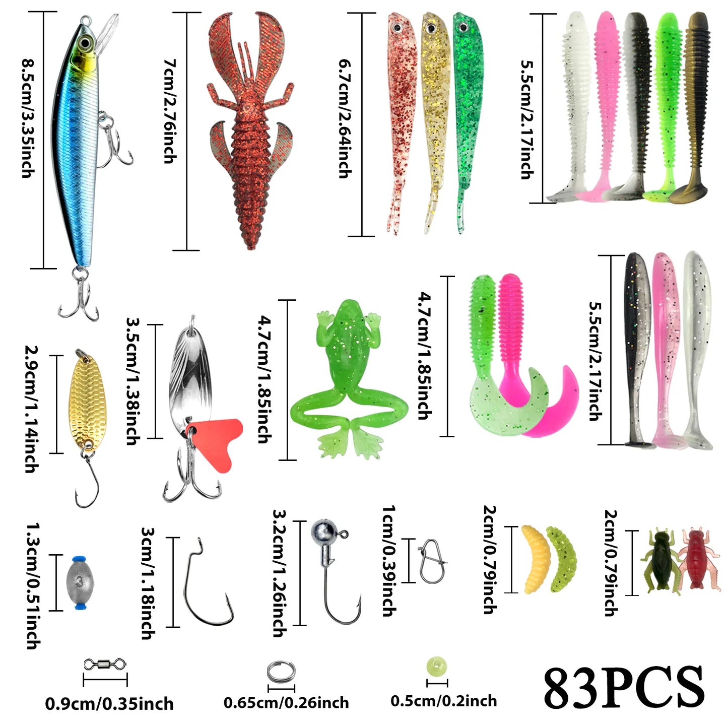 Kit de Leurres de Pêche 83/133/193/239/409 pièces pour Truite/Brochet/Perche - Ensemble Multicouches avec Équipement Pro et Boîte de Pêche Tactique