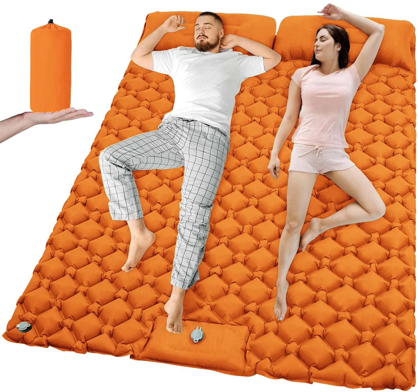 Matelas gonflable Double de Camping en plein air, coussin de couchage Extra large, lit pliant ultraléger, tapis de couchage pour voiture, tapis de voyage