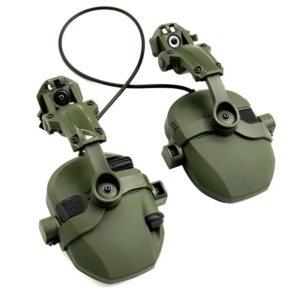 Casque tactique pour casque avec adaptateurs de montage sur casque sur Rail ARC-écoute antibruit pour le tir et la chasse, protège-oreilles