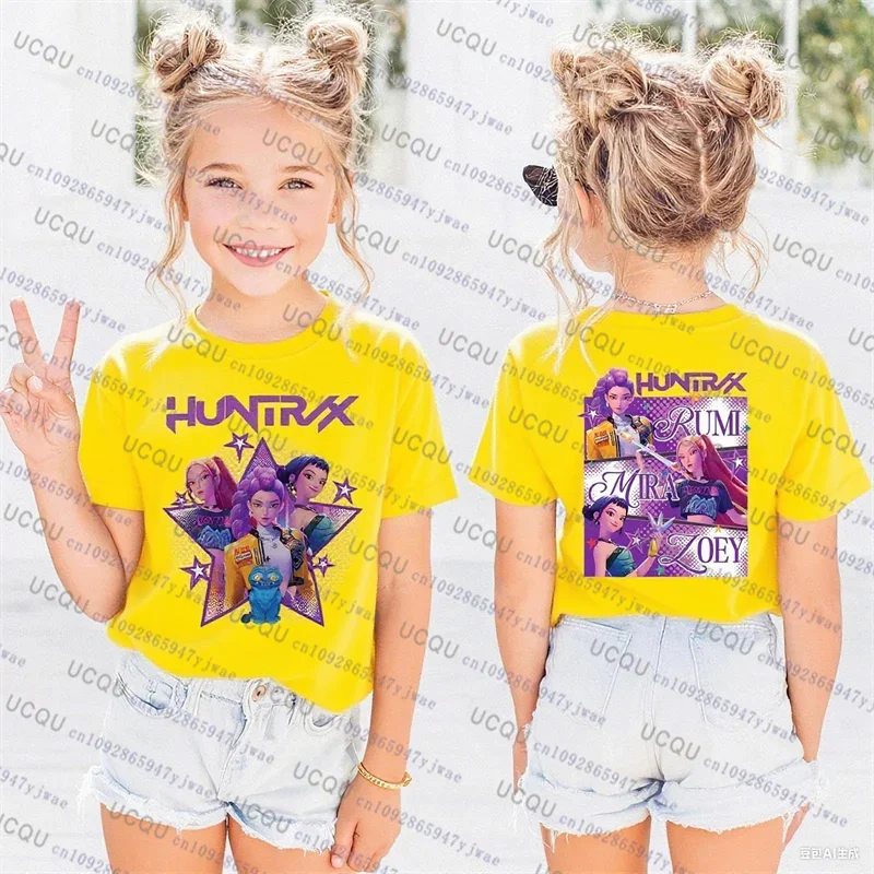 Camiseta Kpop Demon Hunters para padres e hijos, Halloween, Harajuku, moda casual, de algodón, ropa de Cosplay