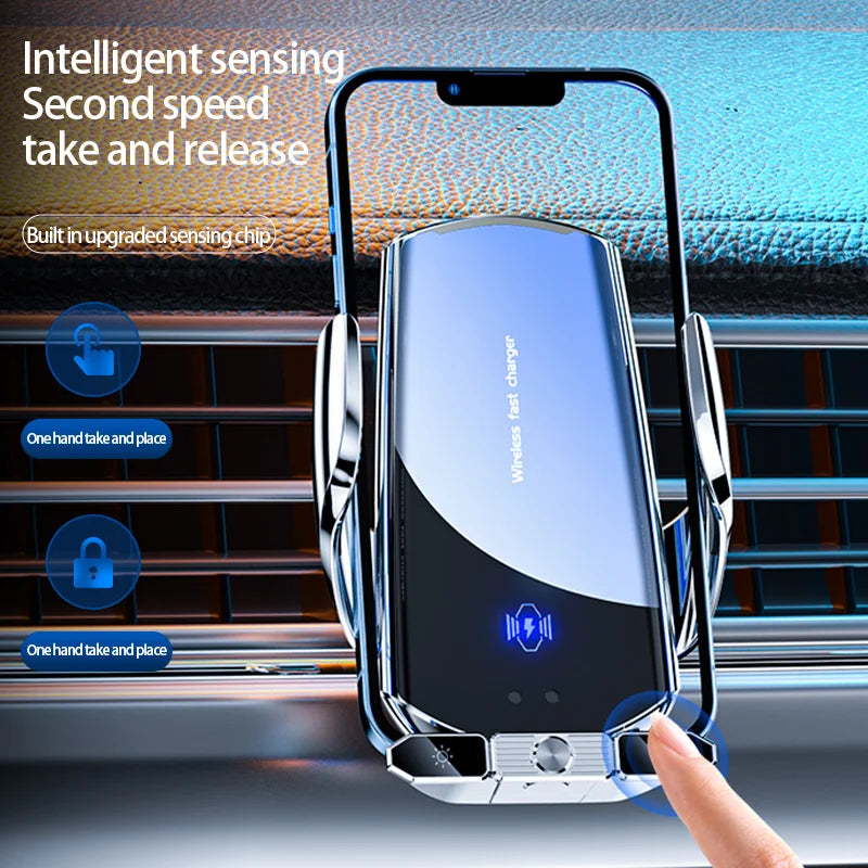 Cargador inalámbrico para coche, soporte magnético para teléfono móvil, soporte GPS giratorio 360° para iPhone Xiaomi