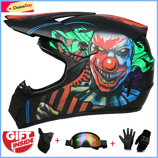 Casque Motocross Enfants Complet — Lunettes Moto Tout-Terrain Gants Cyclisme