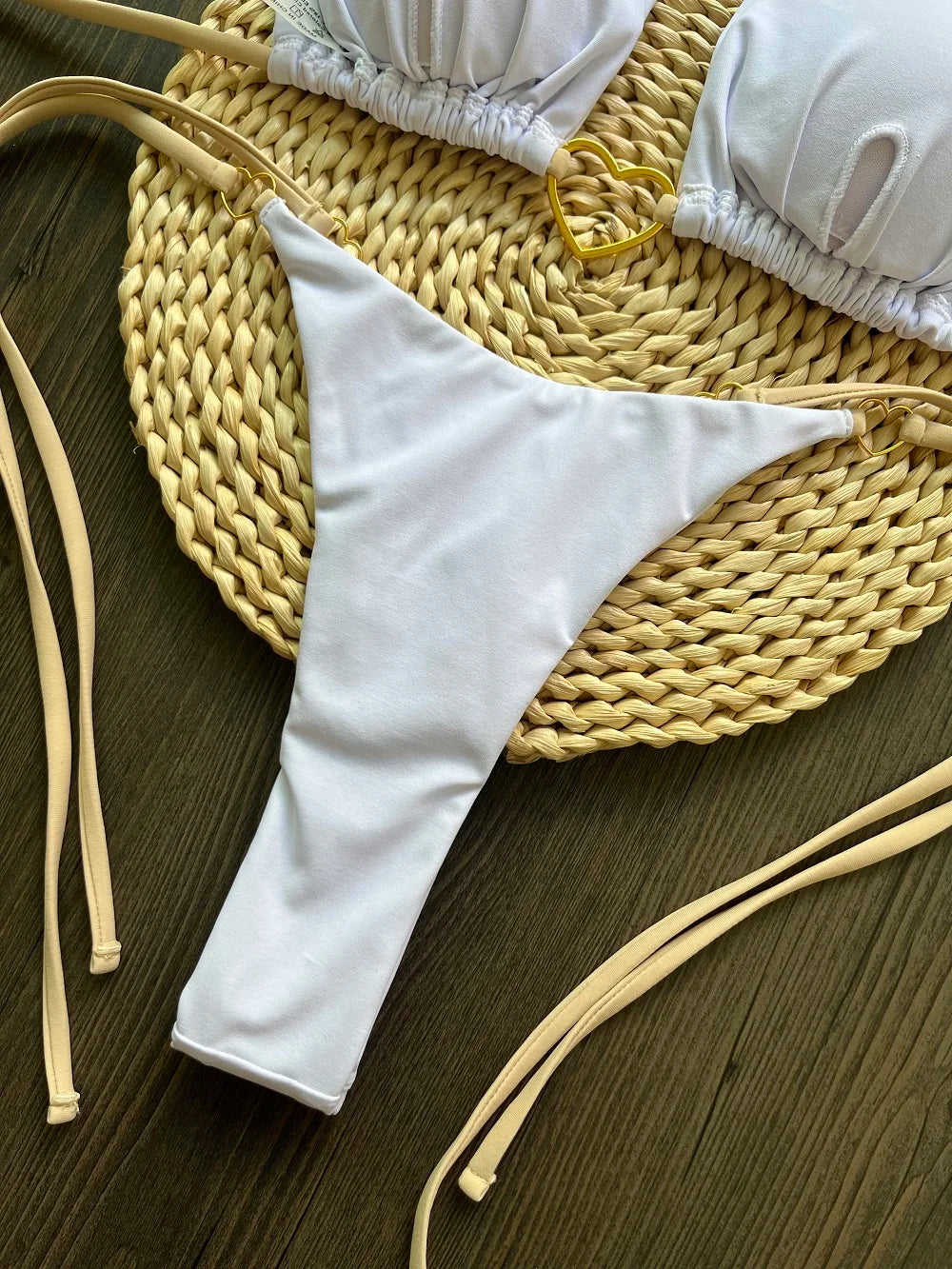 RUOTONSEPT-Maillot de bain deux pièces sexy pour femme, bikini brésilien, couleur unie, col licou, triangle, culotte tanga