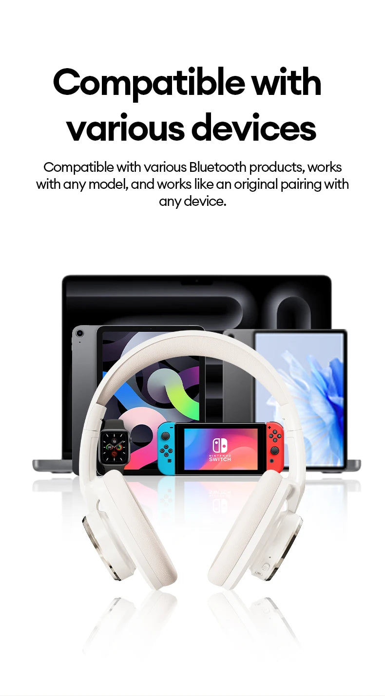 Auriculares gaming inalámbricos Bluetooth 6.0 Lenovo, auriculares plegables deportivos, auriculares supraaurales con micrófono HD, regalos LS116