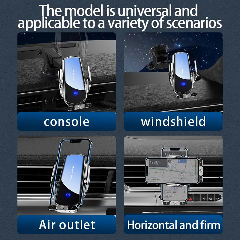 Cargador inalámbrico para coche, soporte magnético para teléfono móvil, soporte GPS giratorio 360° para iPhone Xiaomi