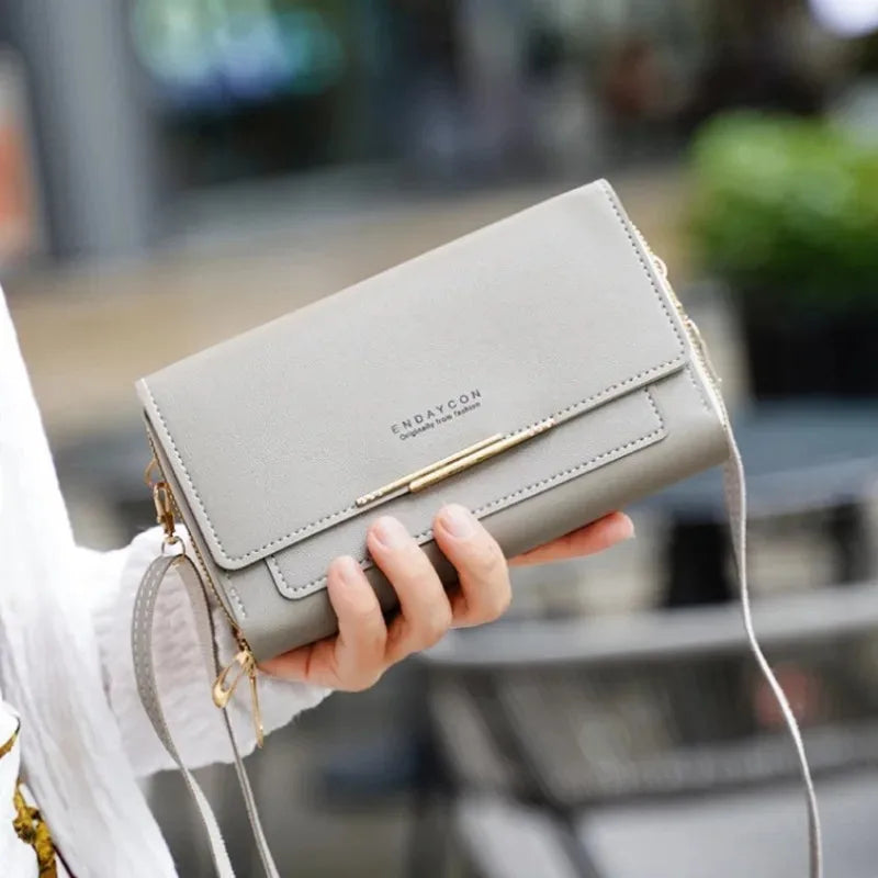 Sac Portefeuille Coréen Femme — Pochette Bandoulière Convertible Multifonction