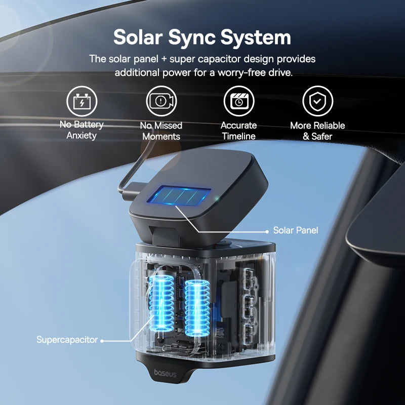 Baseus 3K Dash Cam VD1 cámara delantera y trasera HD GPS integrado Galileo supercondensador coche DVR cámara de coche grabadora Soporte de estacionamiento 24H