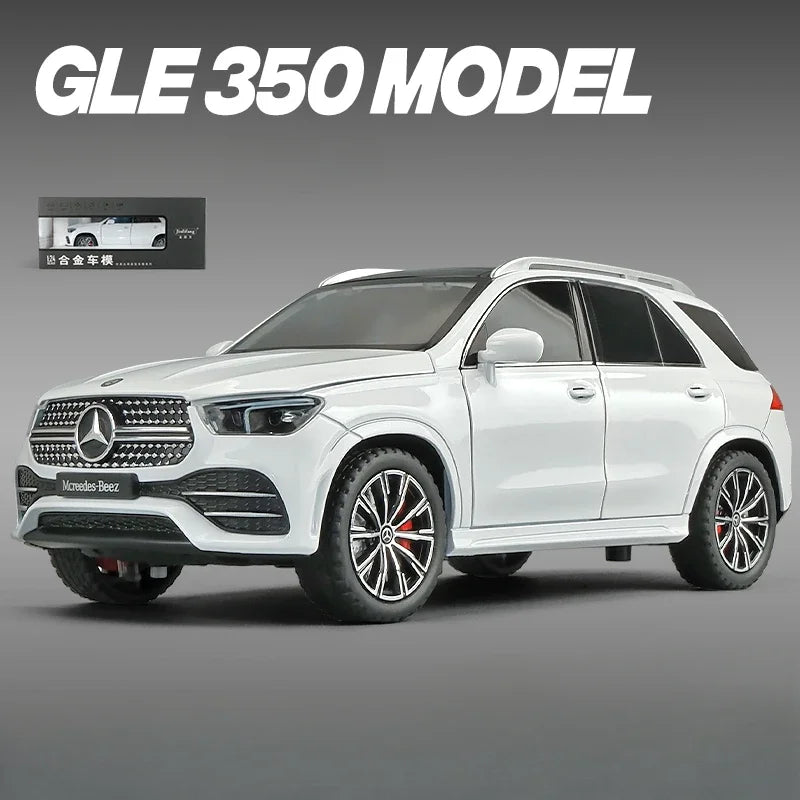 Modelo de vehículo todoterreno Benz GLE350 de metal fundido a presión para niños, juguetes de coche de simulación, colección, 1:24, inventario, luz y sonido, regalo