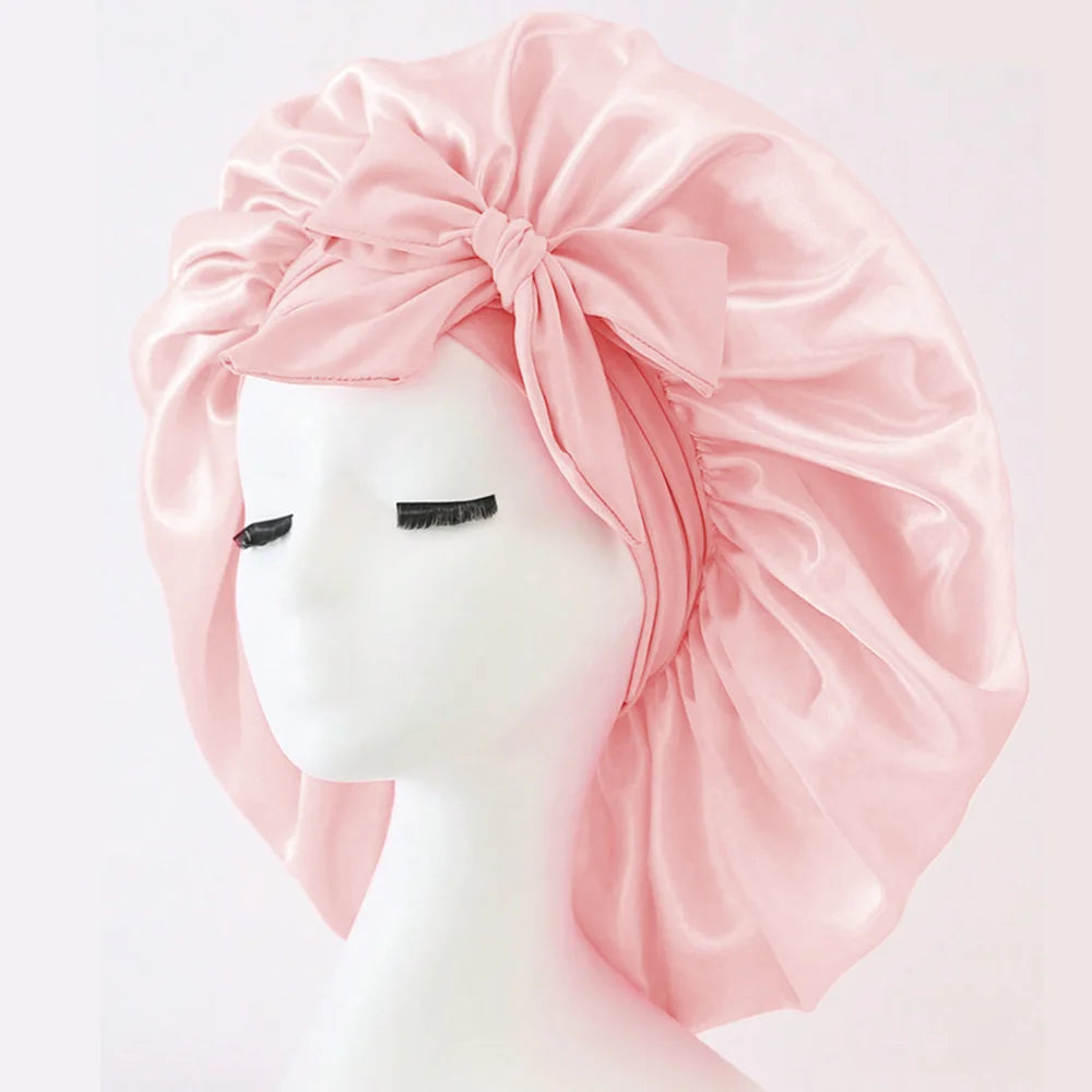 Bonnet réglable en satin pour hommes et femmes — dormir, cheveux, bande lourde