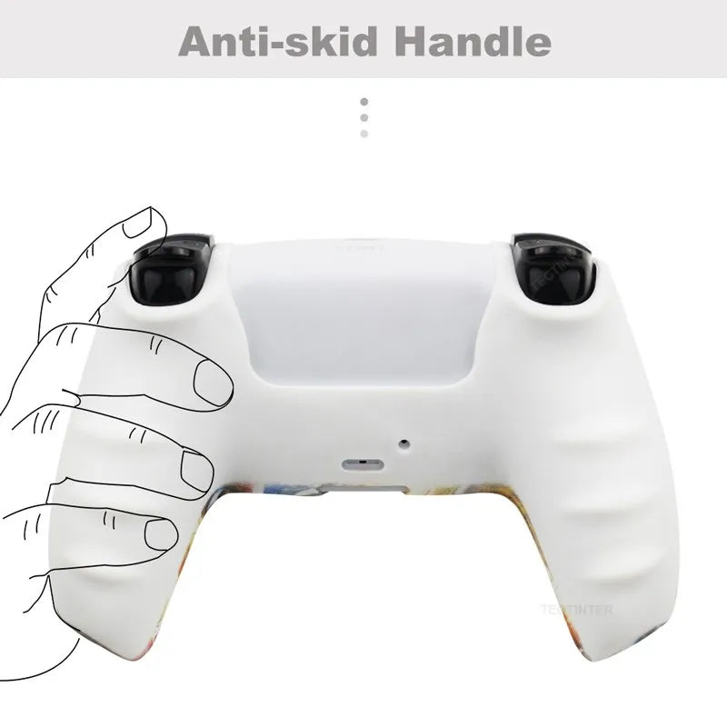 Housse de protection en silicone pour manette de jeu Slim — étui en caoutchouc antidérapant avec capuchons de poignées de pouce