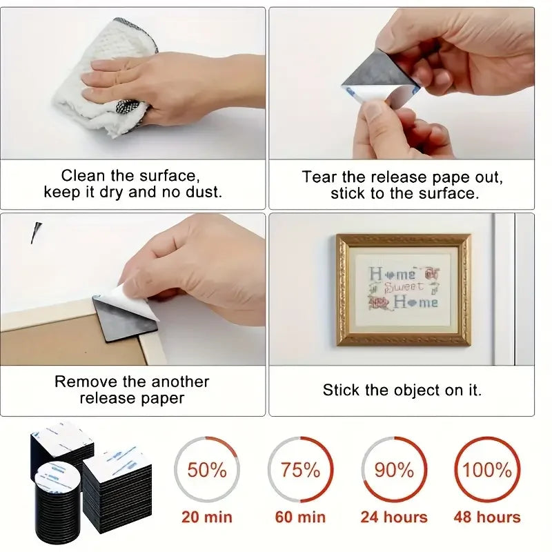 Double-sided adhesive tape, 30 pieces, wall tape suitable for home, office, car, and outdoor use
