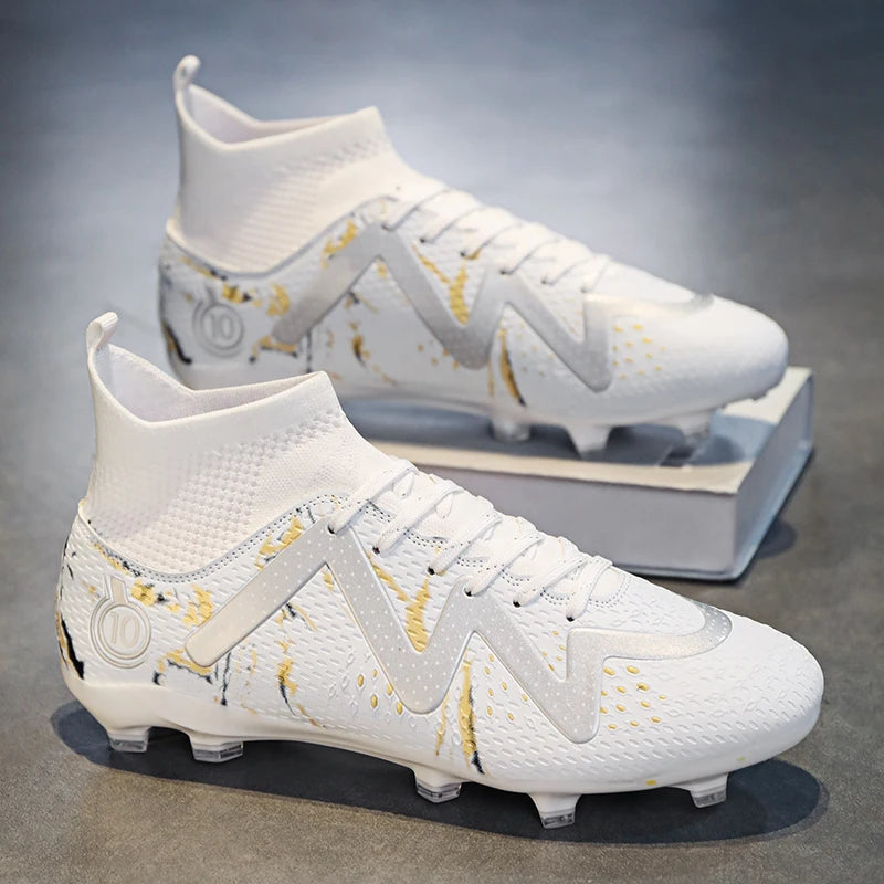 ACTLASO Chaussures de Football FG/TF Homme Cuir — Crampons Sol Mou, Pelouse EU 35–48