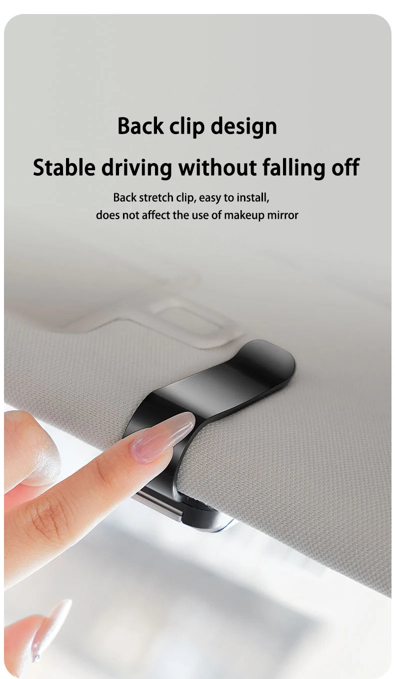 Porte-Lunettes Voiture Clip Pare-Soleil — Rangement, Protection Éponge, Anti-Rayures