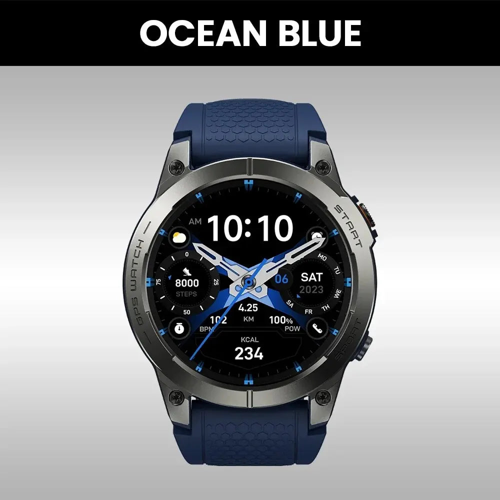 Montre Connectée GPS 1,43" AMOLED — Appels Bluetooth Sport Smartwatch Homme