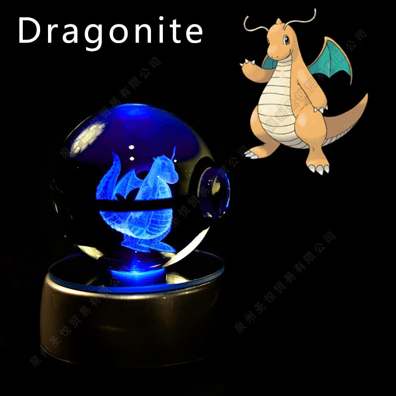 Boule de cristal 3D veilleuse — lampe en verre, statue, cadeau d'anniversaire pour enfants